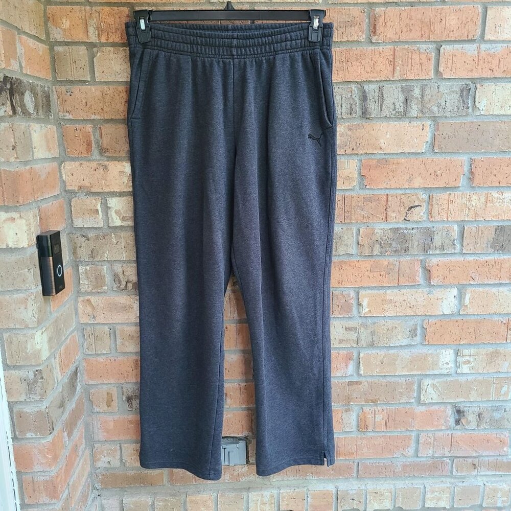 Puma Mens Essential Sweatpants Pockets Inner Drawcord Straight Leg Gray Size L
